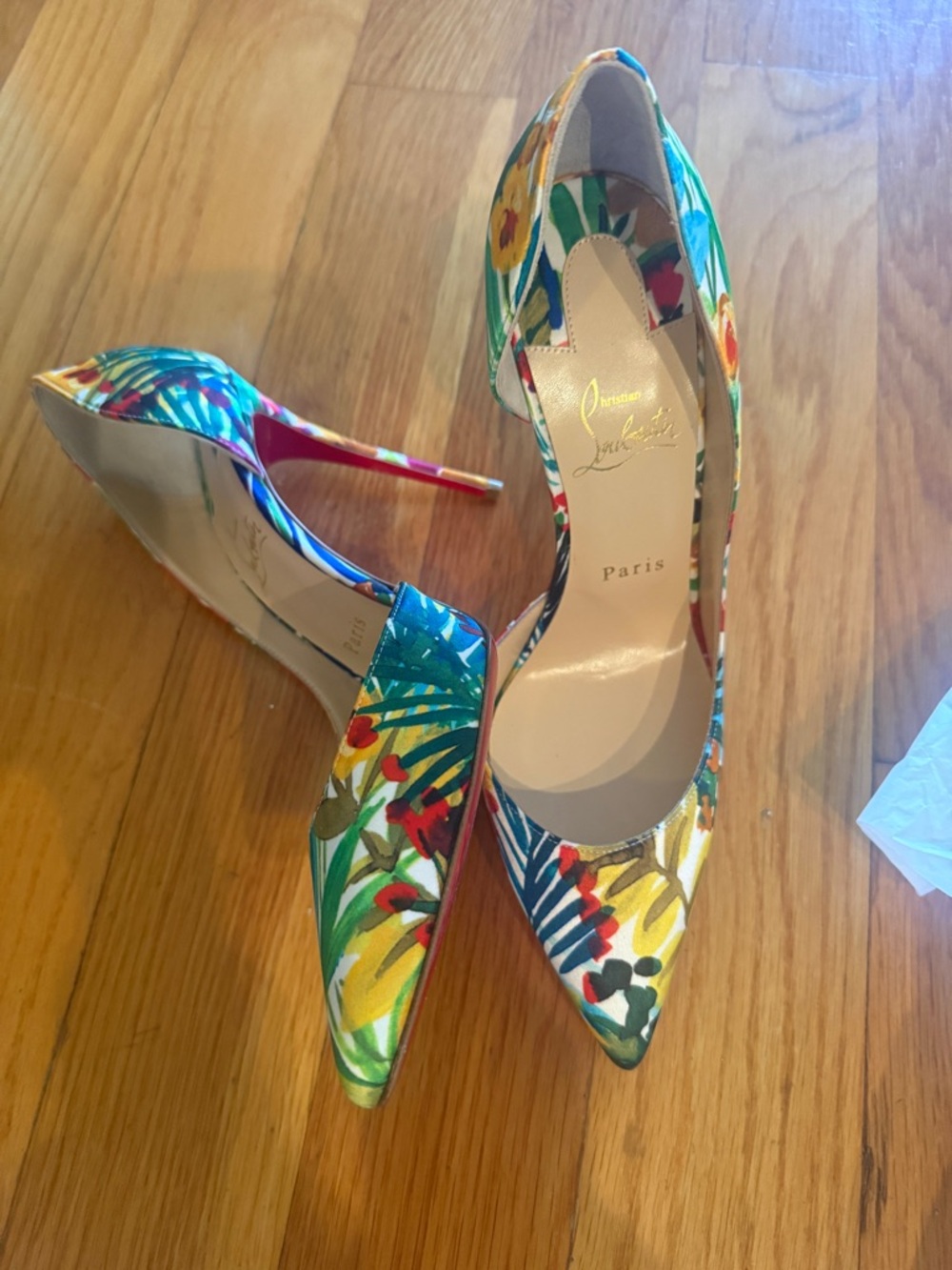 Christian Louboutin Iriza Floral Print Half d'Orsay Pump - Picture 5 of 9